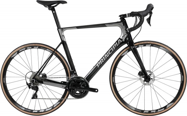 Principia Aero Carbon 700c 57cm sort m. sølv m. Shimano 105 2x11sp 2020